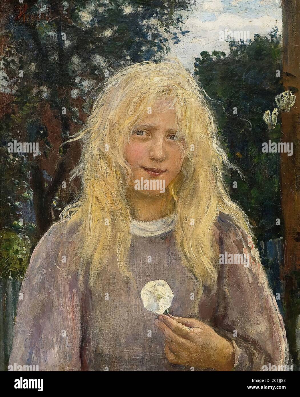 Heyerdahl Hans the Girl with Linen Hair Norwegian School 19th