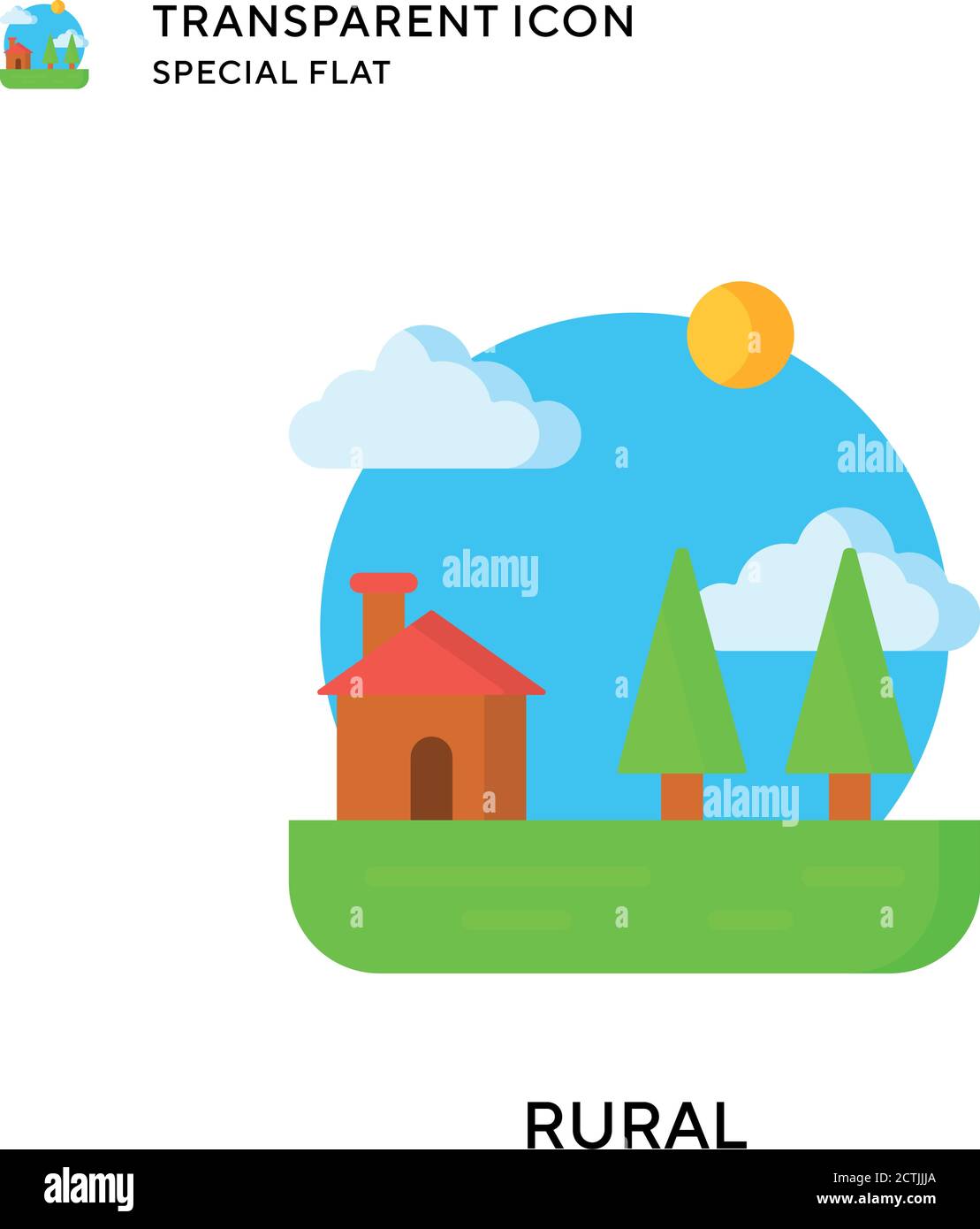 Rural vector icon. Flat style illustration. EPS 10 vector Stock Vector ...