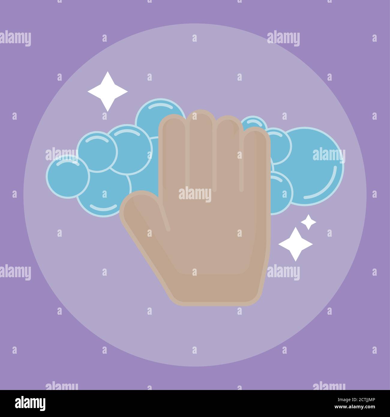 Hand with soap bubbles. Cleaning products icon - Vector Stock Vector ...