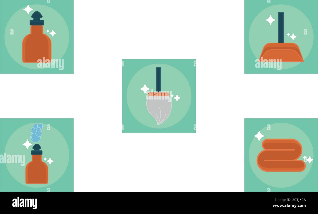 Set of cleaning products icons - Vector illustration Stock Vector Image ...