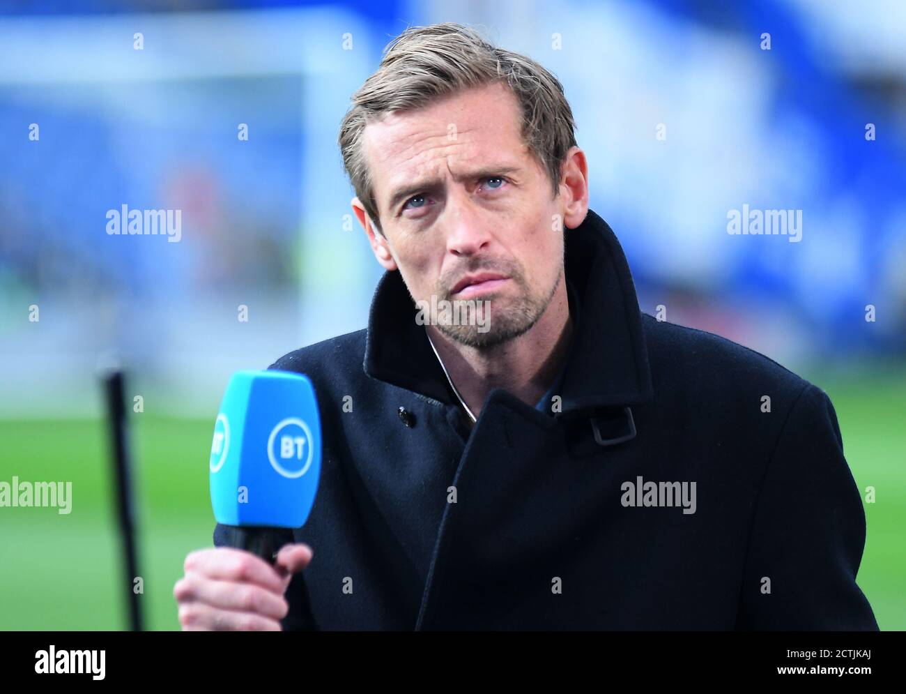 LONDON, ENGLAND - FEBRUARY 22, 2020: Peter Crouch pictured ahead of the 2019/20 Premier League game between Chelsea FC and Tottenham Hotspur FC at Stamford Bridge. Stock Photo