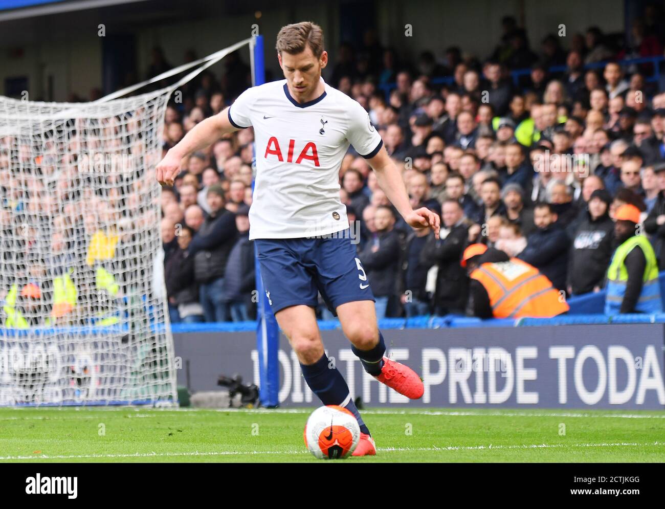 LONDON, ENGLAND - FEBRUARY 22, 2020: Jan Vertonghen of Tottenham pictured during the 2019/20 Premier League game between Chelsea FC and Tottenham Hotspur FC at Stamford Bridge. Stock Photo