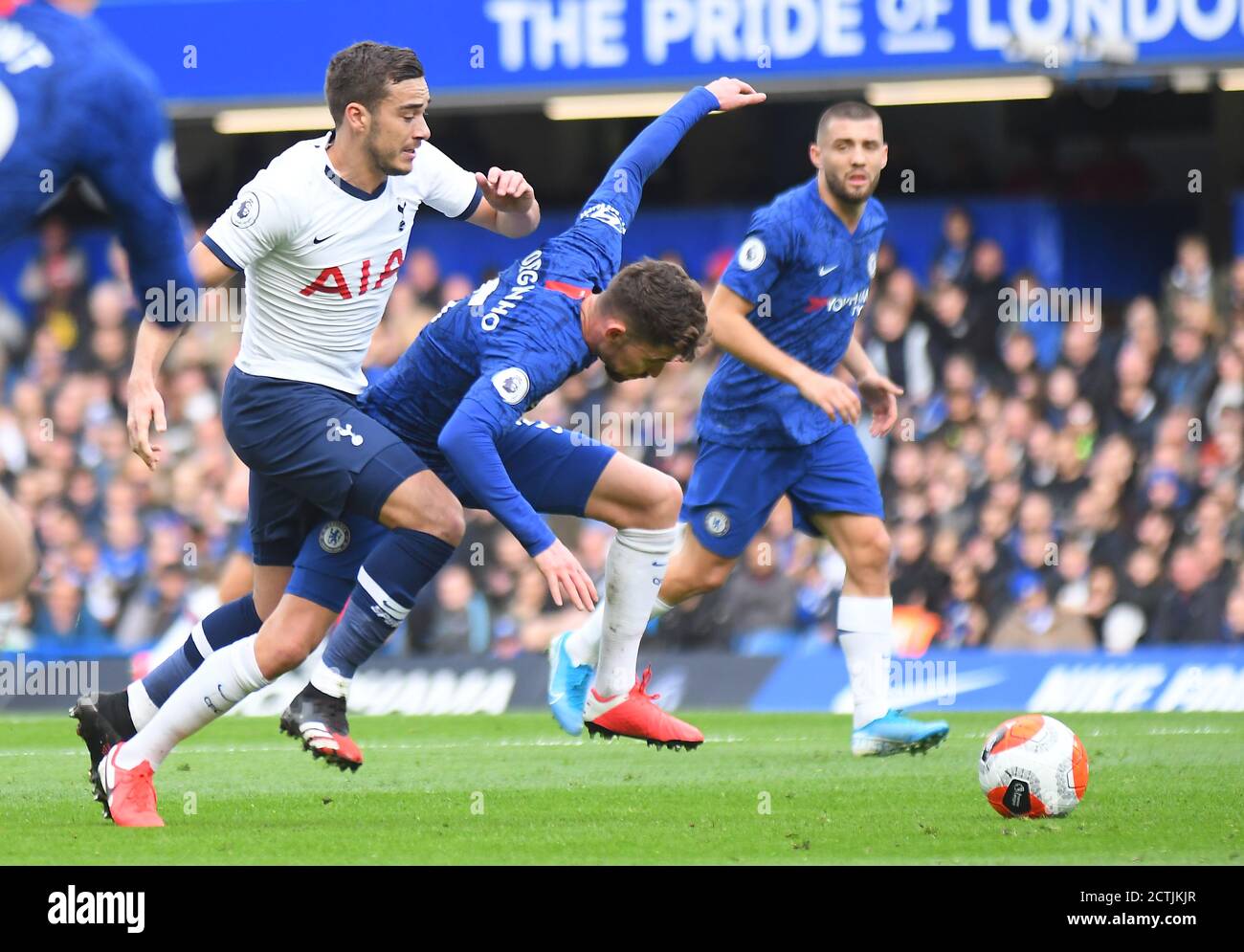 LONDON, ENGLAND - FEBRUARY 22, 2020: Harry Winks of Tottenham pictured during the 2019/20 Premier League game between Chelsea FC and Tottenham Hotspur FC at Stamford Bridge. Stock Photo