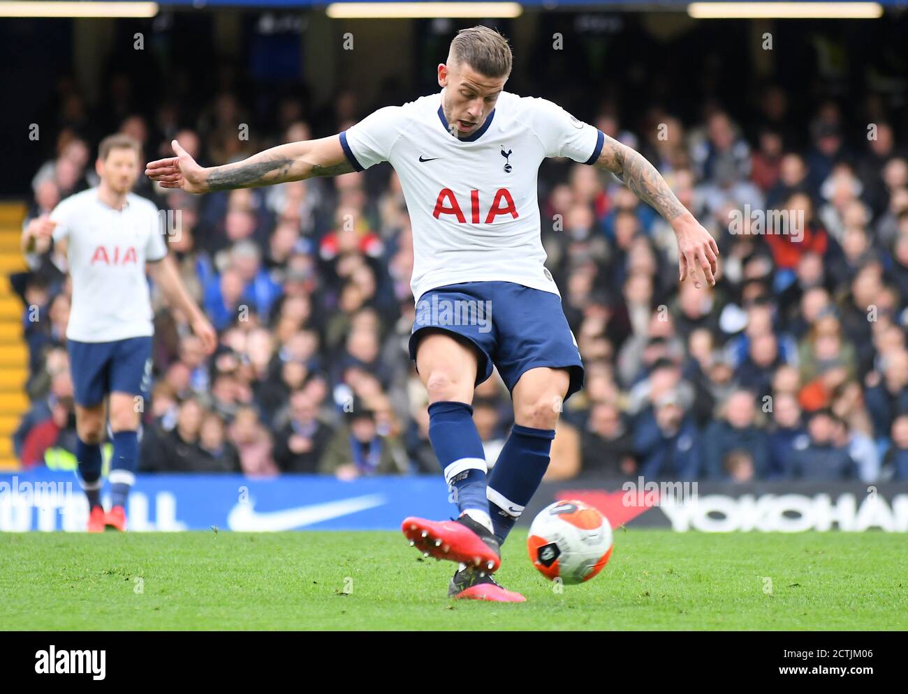LONDON, ENGLAND - FEBRUARY 22, 2020: Toby Alderweireld of Tottenham pictured during the 2019/20 Premier League game between Chelsea FC and Tottenham Hotspur FC at Stamford Bridge. Stock Photo