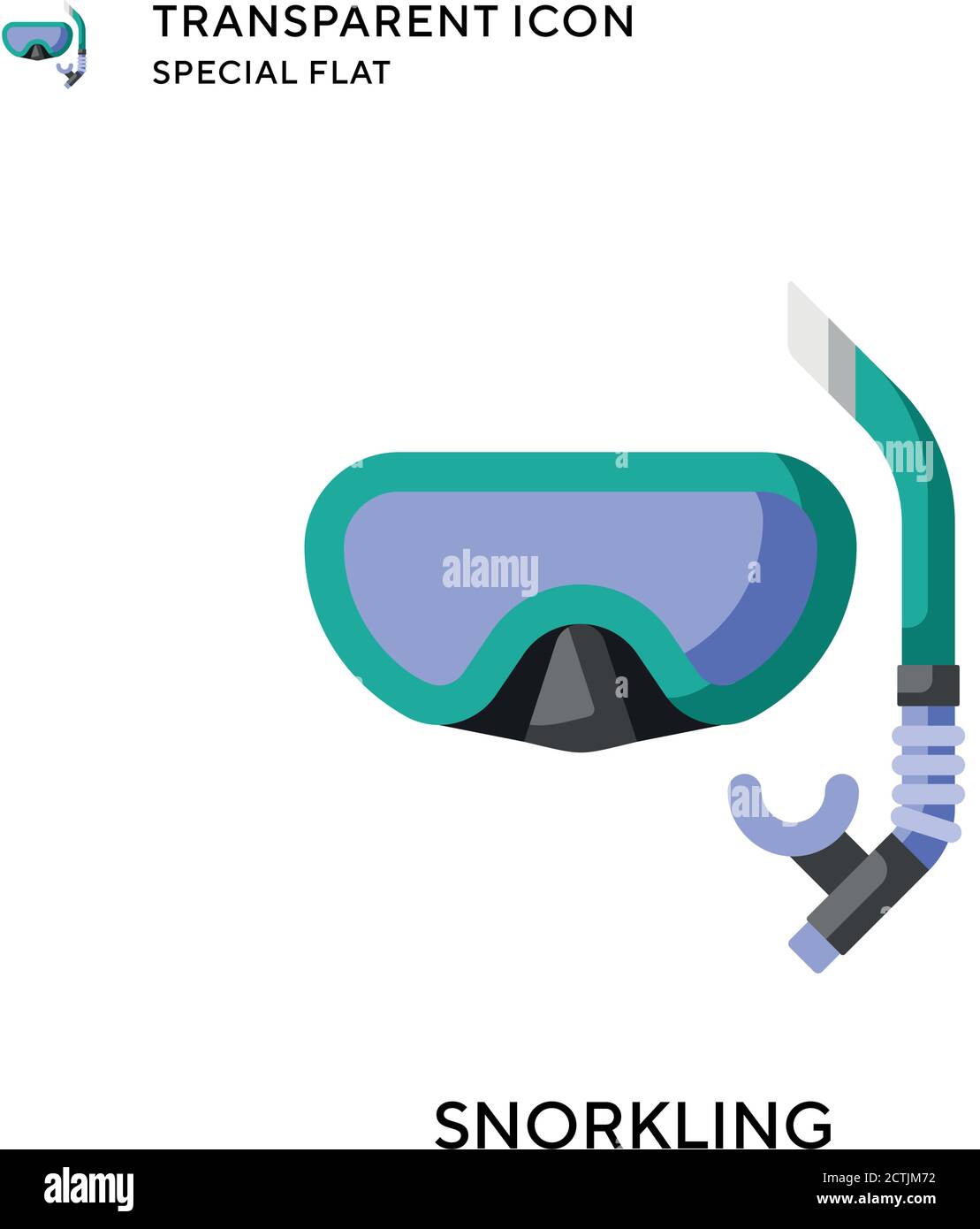 Snorkling vector icon. Flat style illustration. EPS 10 vector. Stock Vector