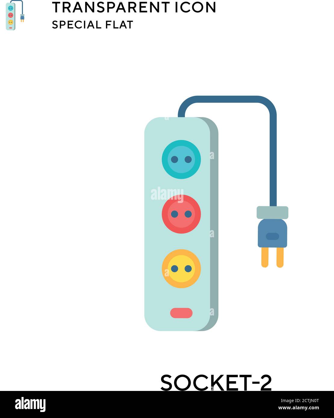 Socket-2 vector icon. Flat style illustration. EPS 10 vector Stock ...