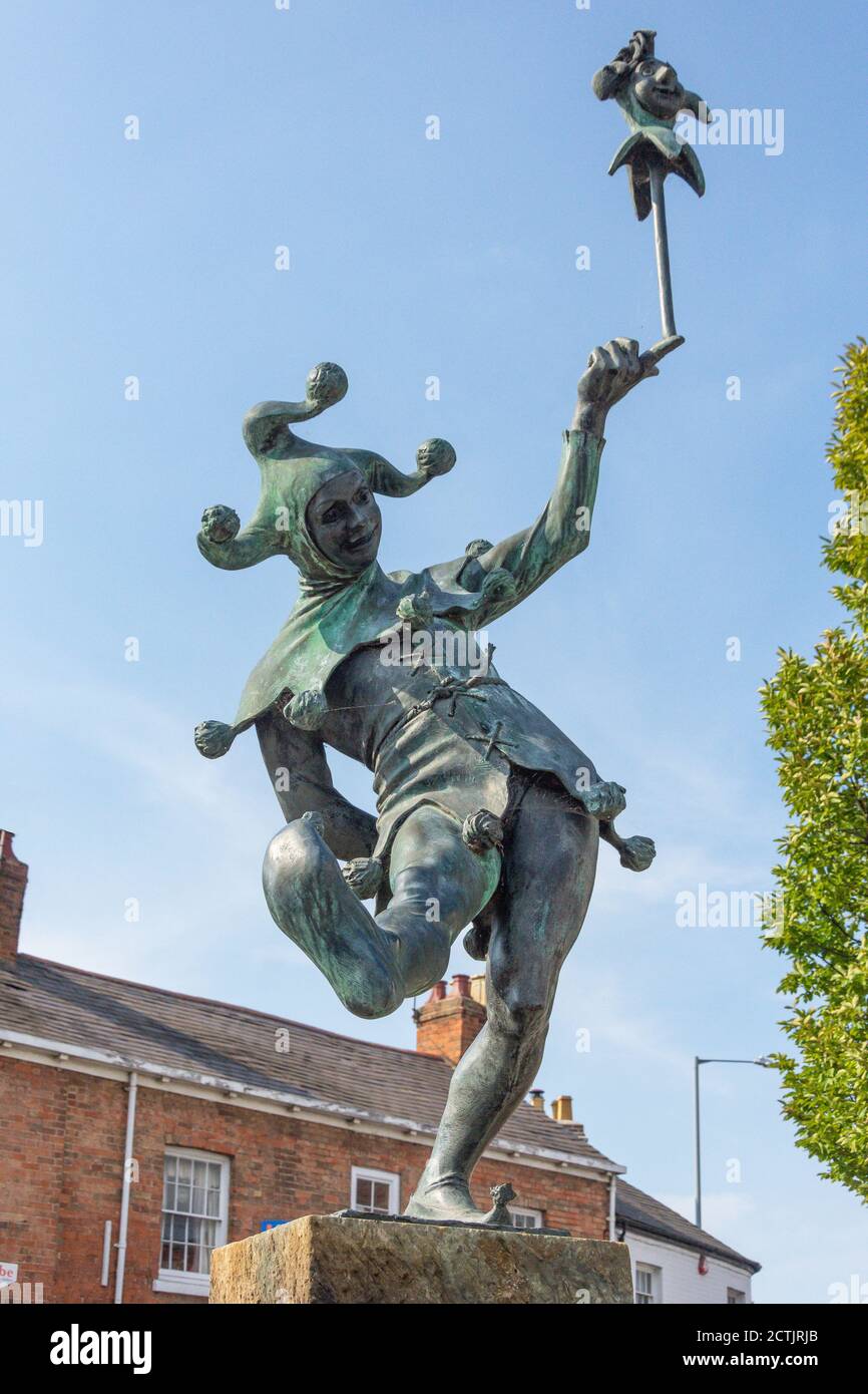 Touchstone, The Jester Statue, Henley Street, Stratford-upon-Avon, Warwickshire, England, United Kingdom Stock Photo
