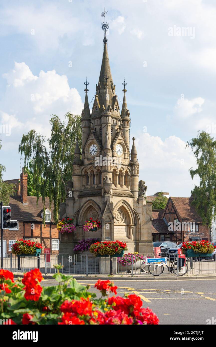 Victorian American Fountain in Market Square, Rother Street, Stratford-Upon-Avon, Warwickshire, England, United Kingdom Stock Photo