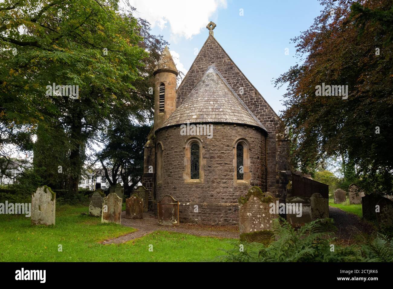 St Marys Church a Romanesque style church in the small village of Ennerdale Bridge in the Lake District, Cumbria, England, UK Stock Photo
