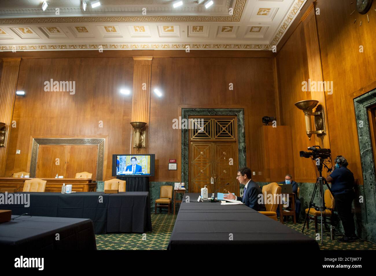 Washington, United States Of America. 23rd Sep, 2020. Congressional Budget Office Director Phillip Swagel, PhD, appears before a Senate Committee on the Budget hearing to examine the Congressional Budget Office's updated budget outlook in the Dirksen Senate Office Building on Capitol Hill in Washington, DC., Wednesday, September 23, 2020. Credit: Rod Lamkey/CNP | usage worldwide Credit: dpa/Alamy Live News Stock Photo