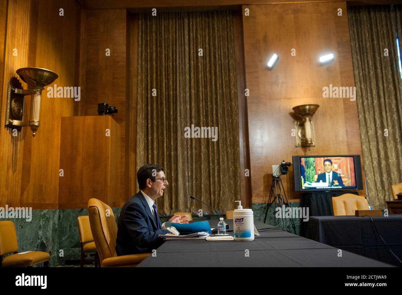 Washington, United States Of America. 23rd Sep, 2020. Congressional Budget Office Director Phillip Swagel, PhD, appears before a Senate Committee on the Budget hearing to examine the Congressional Budget Office's updated budget outlook in the Dirksen Senate Office Building on Capitol Hill in Washington, DC., Wednesday, September 23, 2020.Credit: Rod Lamkey/CNP | usage worldwide Credit: dpa/Alamy Live News Stock Photo