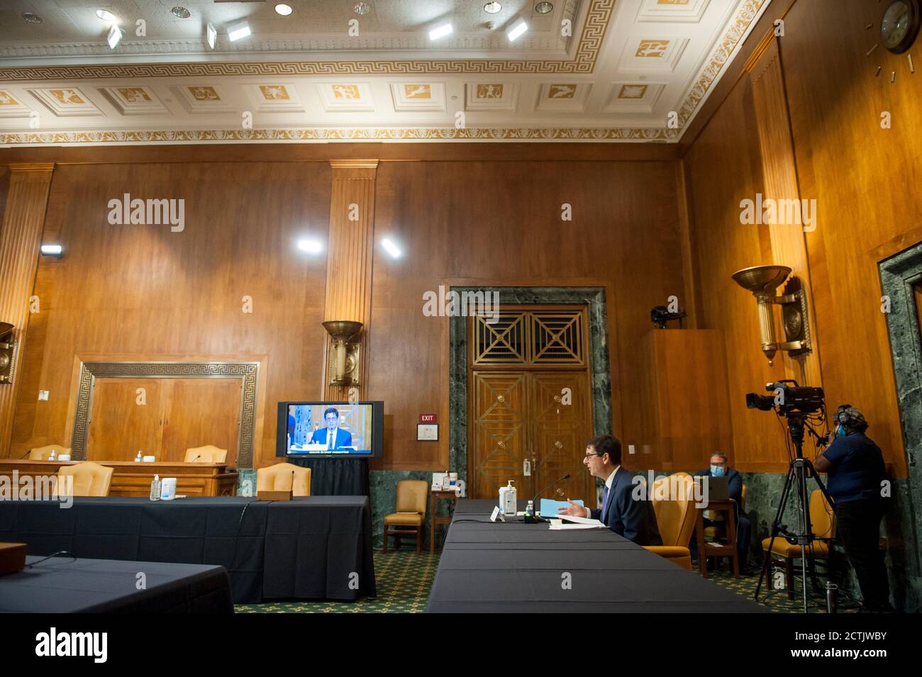 Washington, United States Of America. 23rd Sep, 2020. Congressional Budget Office Director Phillip Swagel, PhD, appears before a Senate Committee on the Budget hearing to examine the Congressional Budget Office's updated budget outlook in the Dirksen Senate Office Building on Capitol Hill in Washington, DC., Wednesday, September 23, 2020.Credit: Rod Lamkey/CNP | usage worldwide Credit: dpa/Alamy Live News Stock Photo