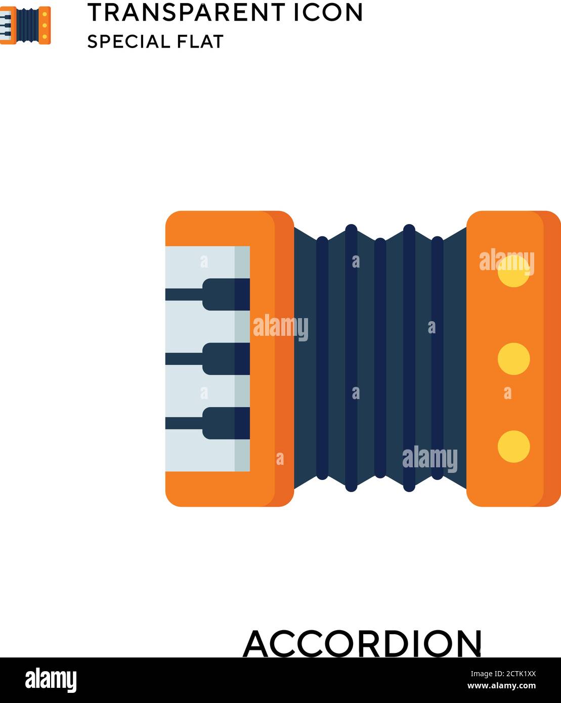 Accordion vector icon. Flat style illustration. EPS 10 vector. Stock Vector