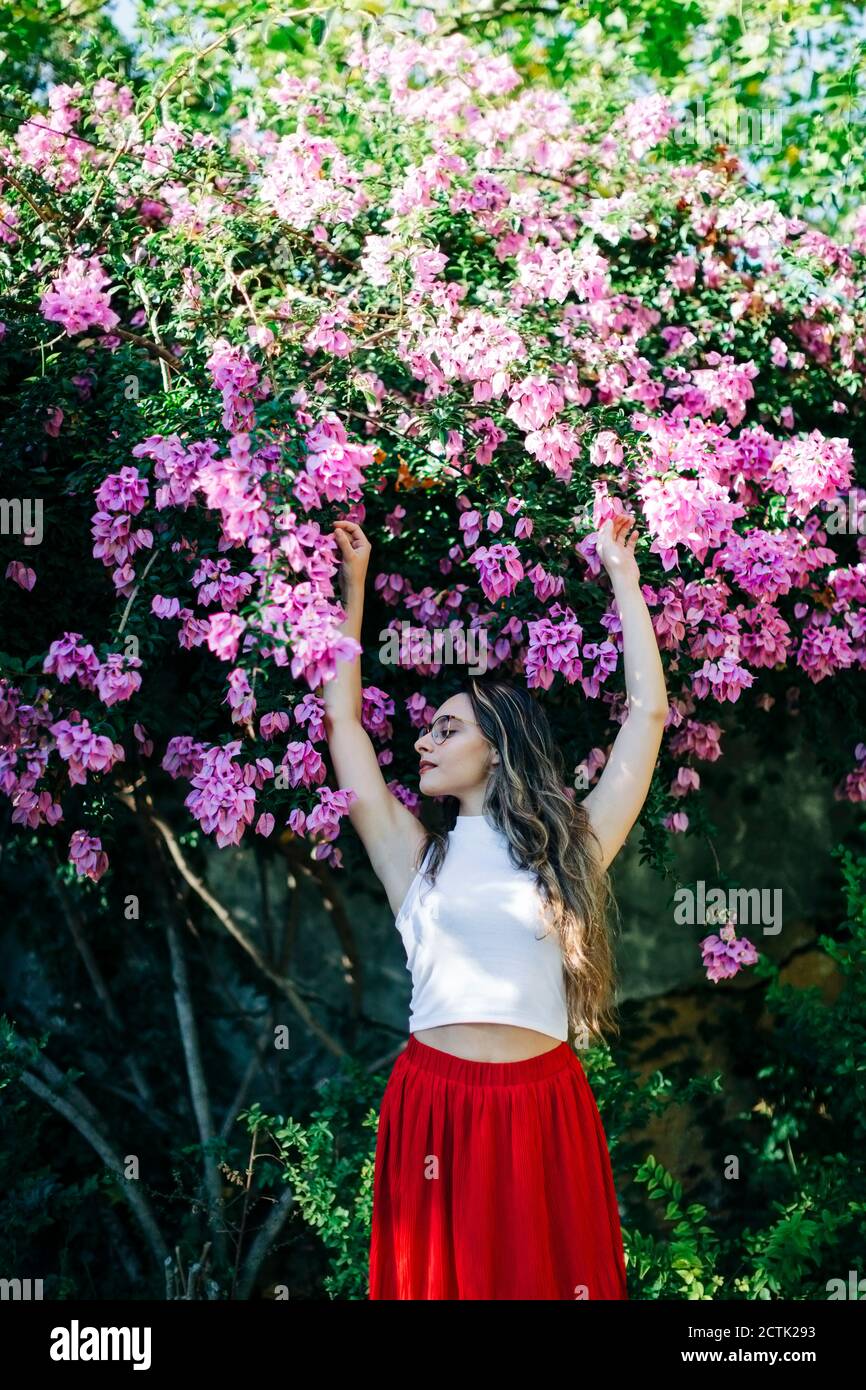 Woman arms raised beauty park hi-res stock photography and images - Alamy