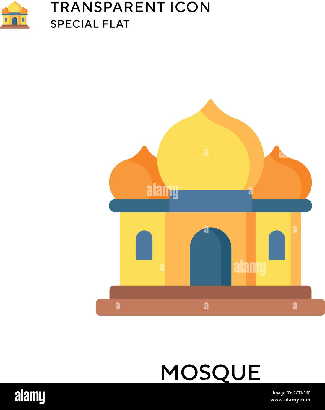 Mosque vector icon. Flat style illustration. EPS 10 vector. Stock Vector