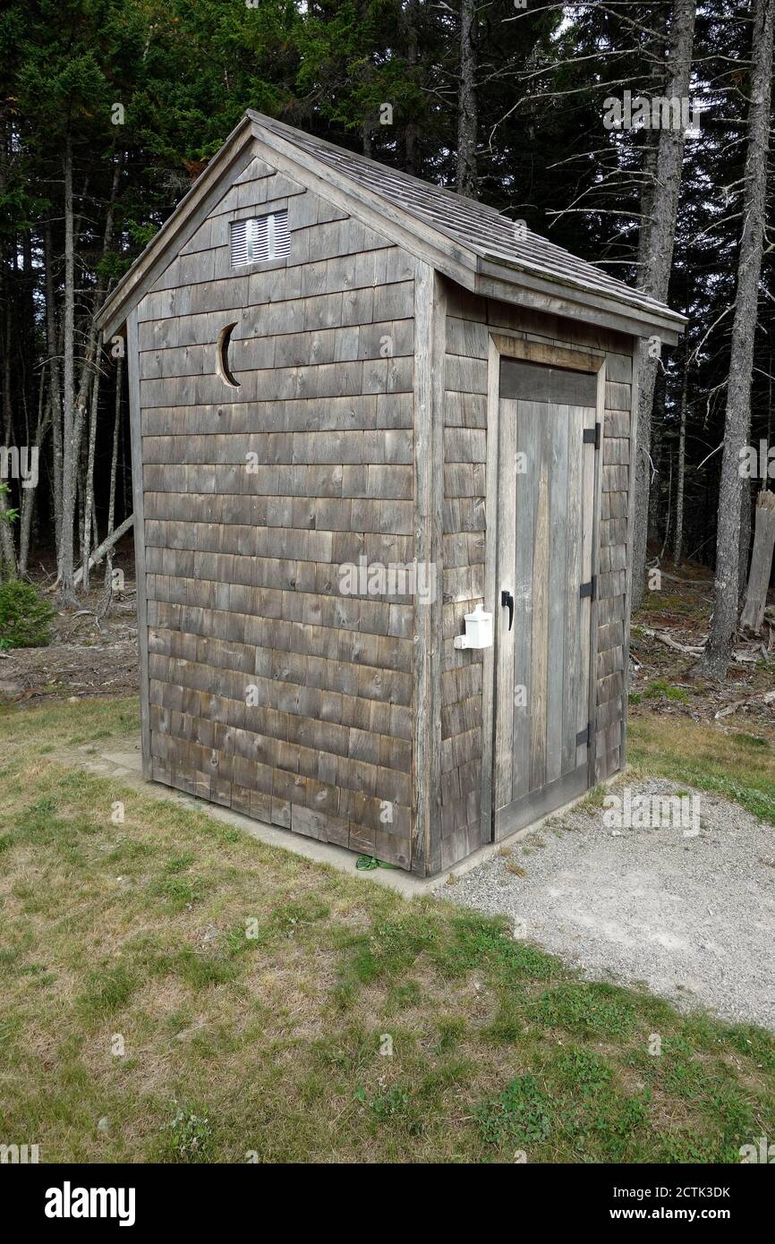 an outhouse outdoor toilet Stock Photo
