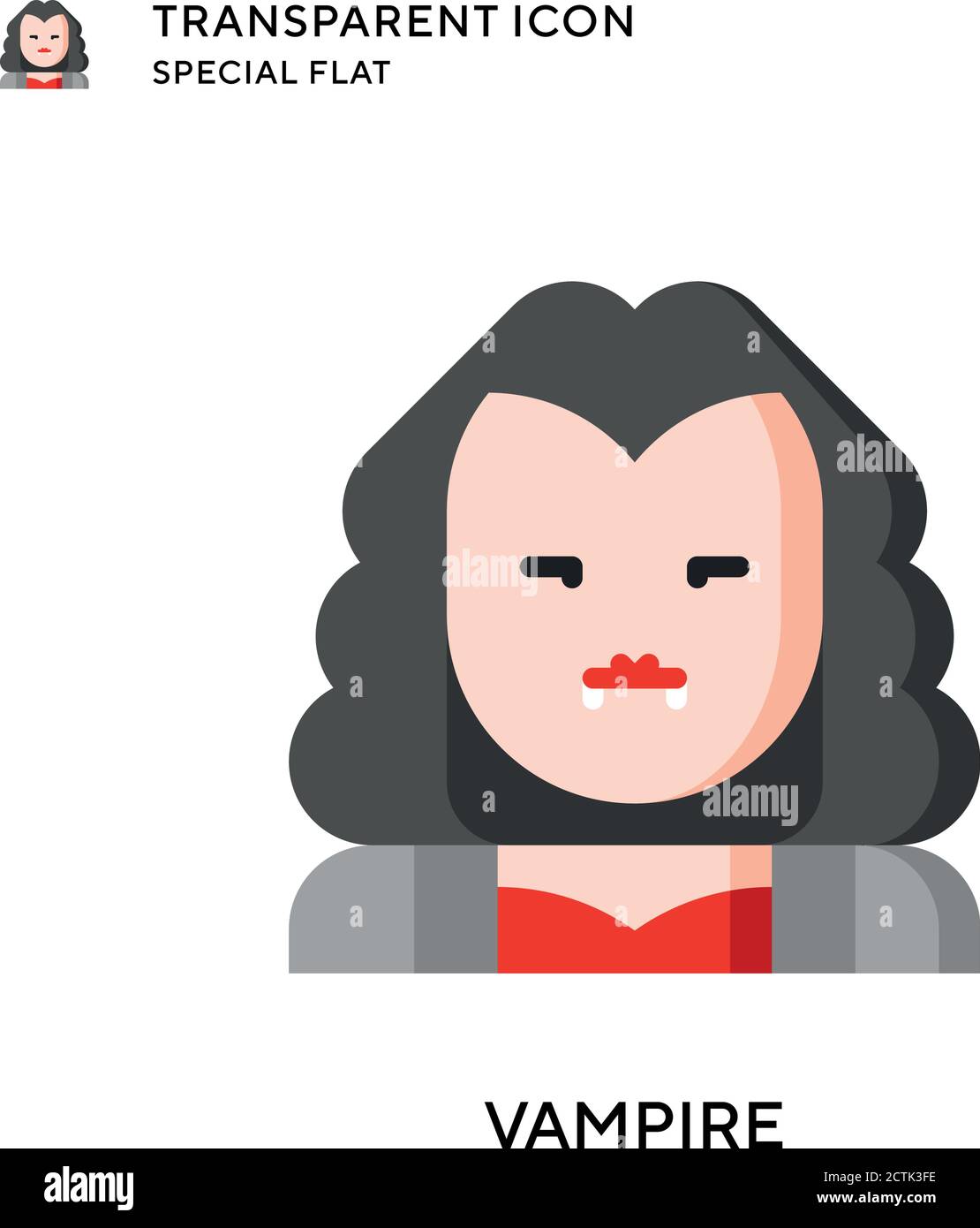 Vampire vector icon. Flat style illustration. EPS 10 vector. Stock Vector