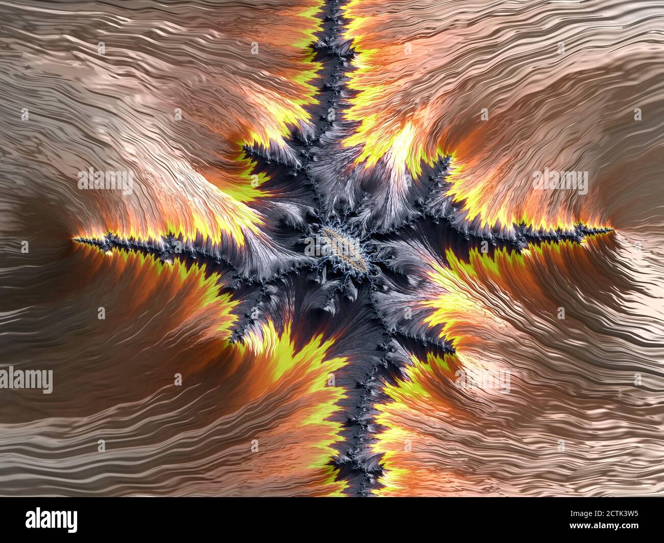 An abstract fractal flaming background Stock Photo
