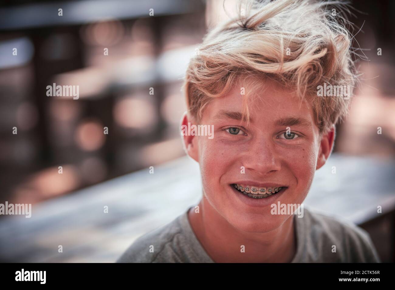 Blond teenager beach hi-res stock photography and images - Alamy