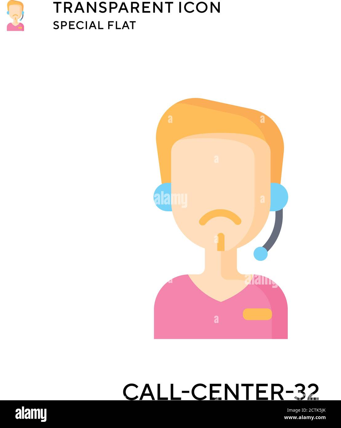 Call-center-32 vector icon. Flat style illustration. EPS 10 vector. Stock Vector