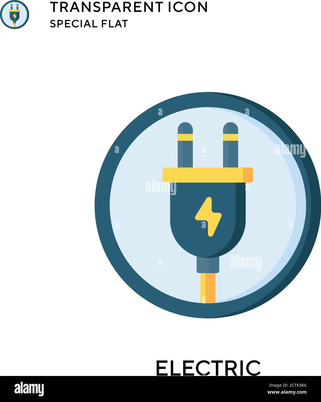 Electric vector icon. Flat style illustration. EPS 10 vector. Stock Vector