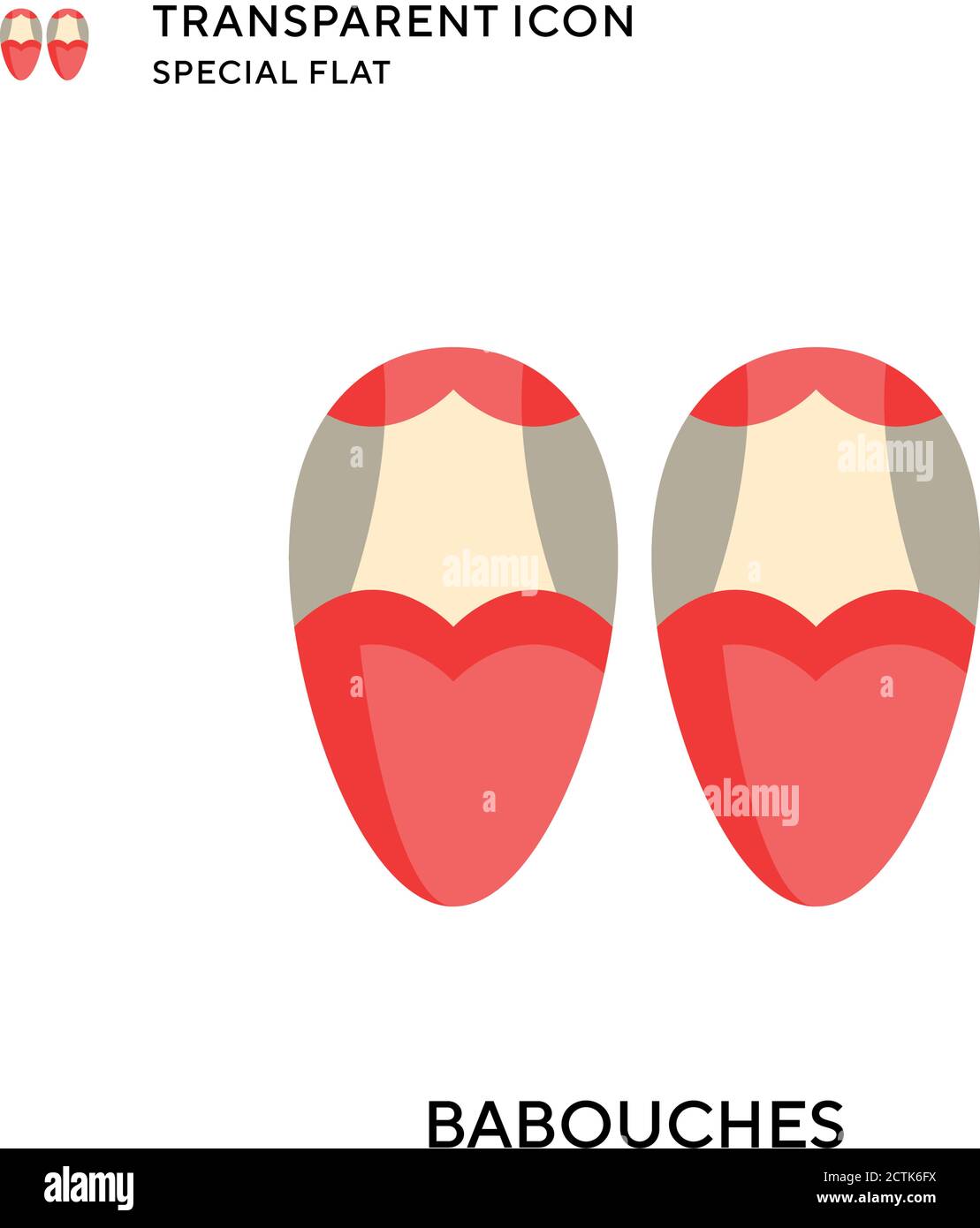 Babouches vector icon. Flat style illustration. EPS 10 vector. Stock Vector