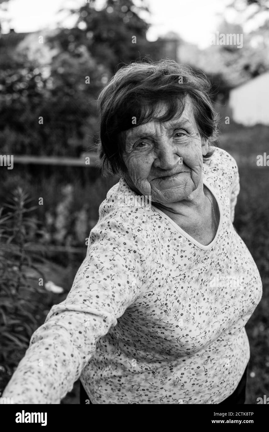 Active senior happy outdoors content Black and White Stock Photos ...