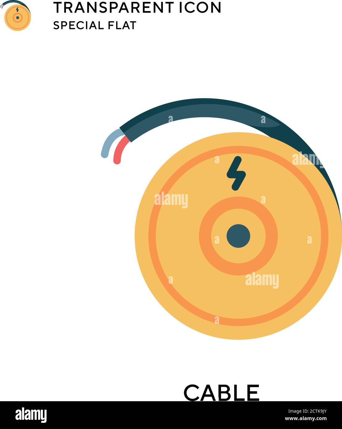 Cable vector icon. Flat style illustration. EPS 10 vector Stock Vector ...