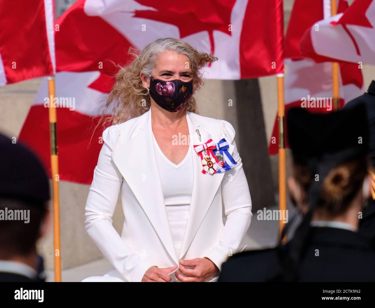 Ottawa, Canada.  September 23rd, 2020. Canadian Governor General Julie Payette arrives at the Canadian Senate for the Speech of the Throne. Stock Photo