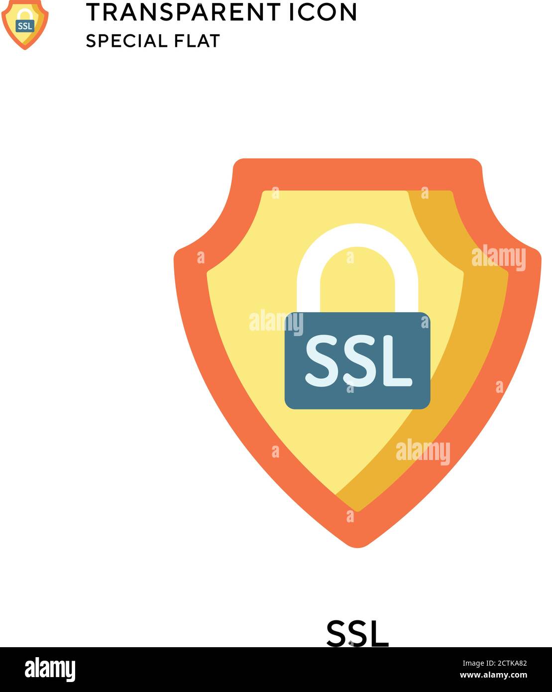 Ssl vector icon. Flat style illustration. EPS 10 vector. Stock Vector