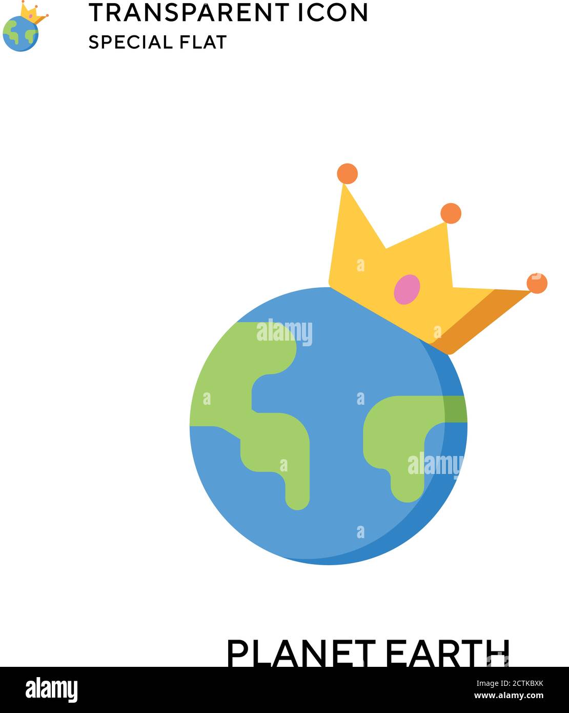 Planet earth vector icon. Flat style illustration. EPS 10 vector Stock ...