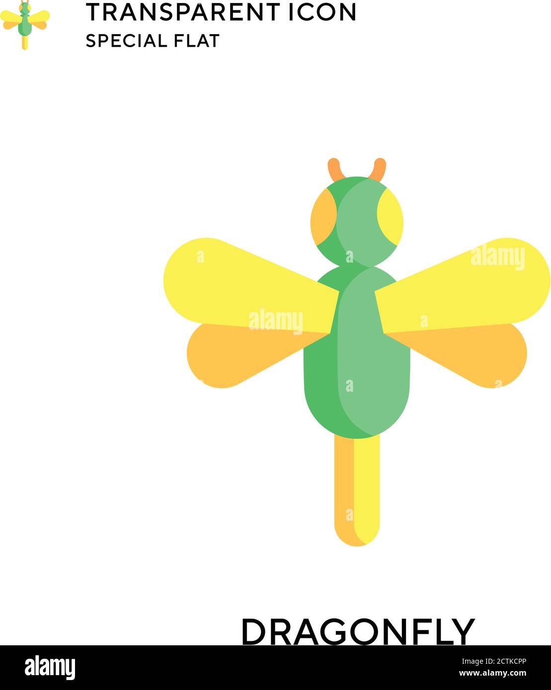 Dragonfly vector icon. Flat style illustration. EPS 10 vector. Stock Vector