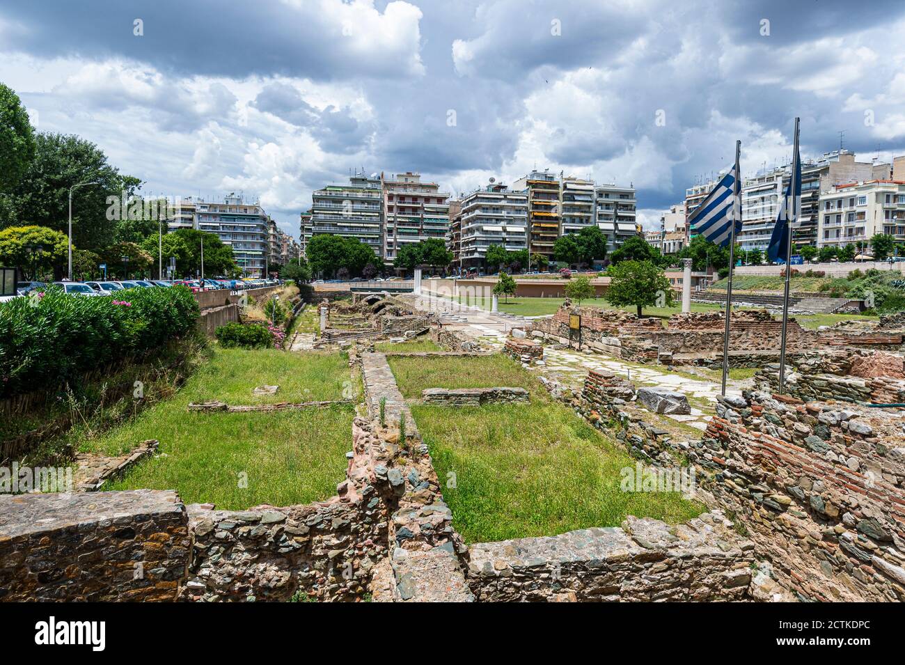 Greece, Central Macedonia, Thessaloniki, Ruins of ancient Roman Forum Stock Photo