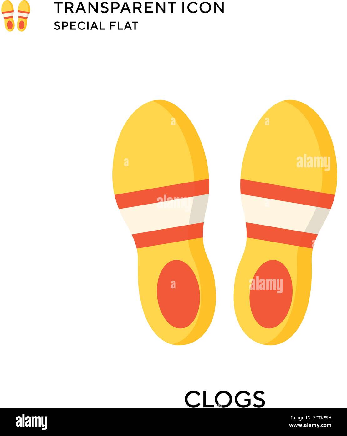 Clogs vector icon. Flat style illustration. EPS 10 vector. Stock Vector
