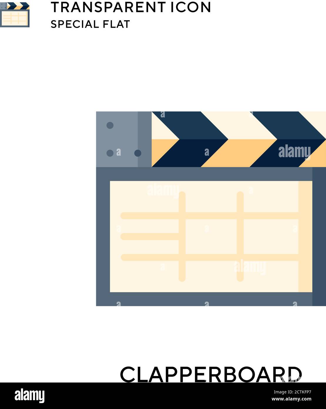Clapperboard vector icon. Flat style illustration. EPS 10 vector Stock ...