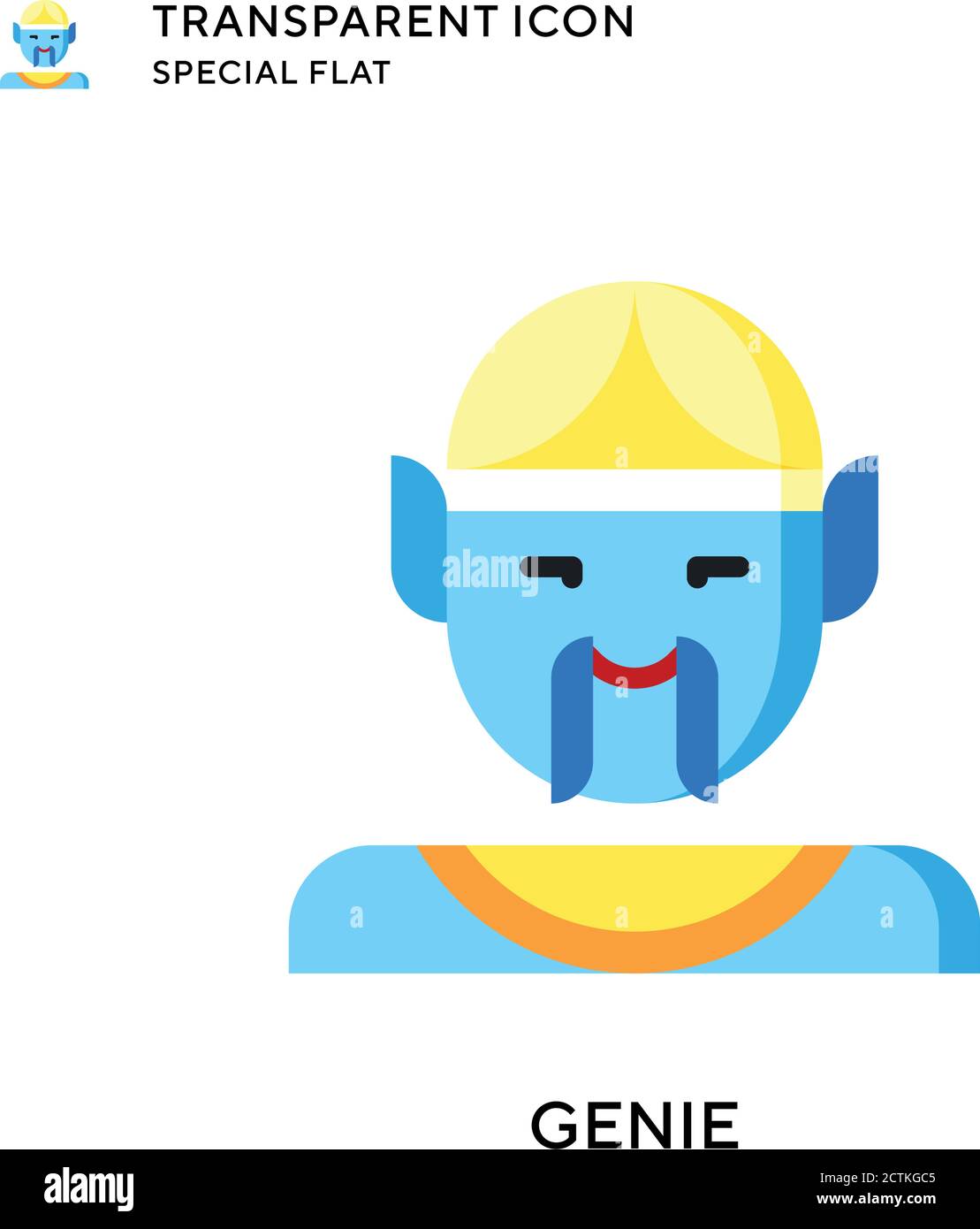 Genie vector icon. Flat style illustration. EPS 10 vector. Stock Vector