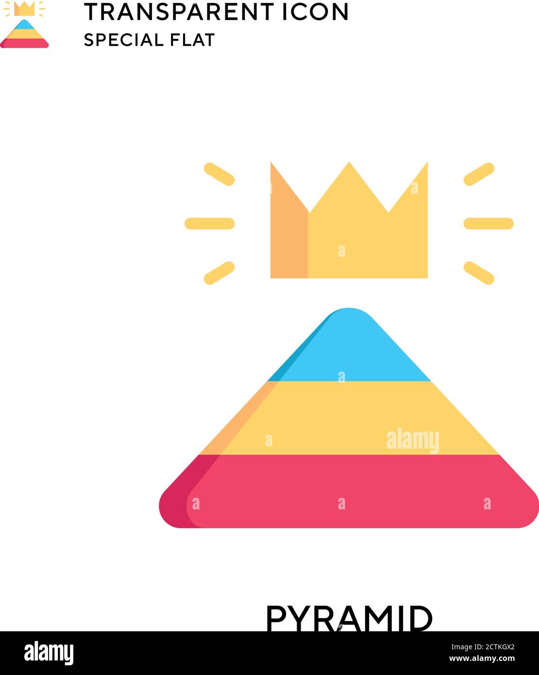 Pyramid vector icon. Flat style illustration. EPS 10 vector. Stock Vector