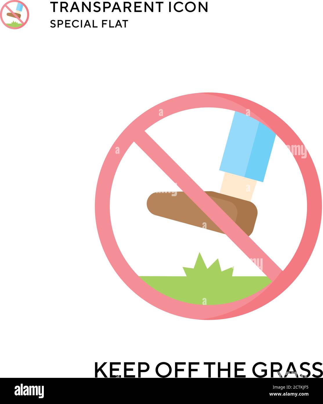 Keep off the grass vector icon. Flat style illustration. EPS 10 vector. Stock Vector