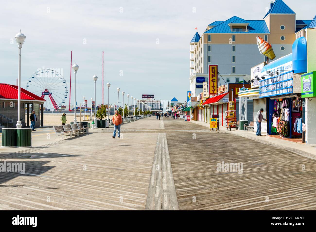 Ocean City, Maryland, Early Spring, Boardwalk Stock Photo Alamy