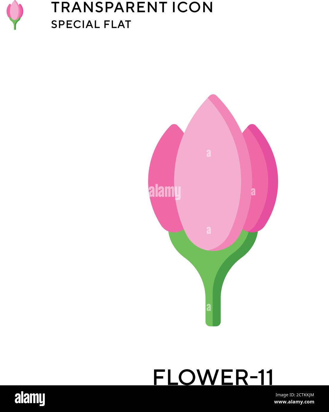 Flower-11 vector icon. Flat style illustration. EPS 10 vector. Stock Vector