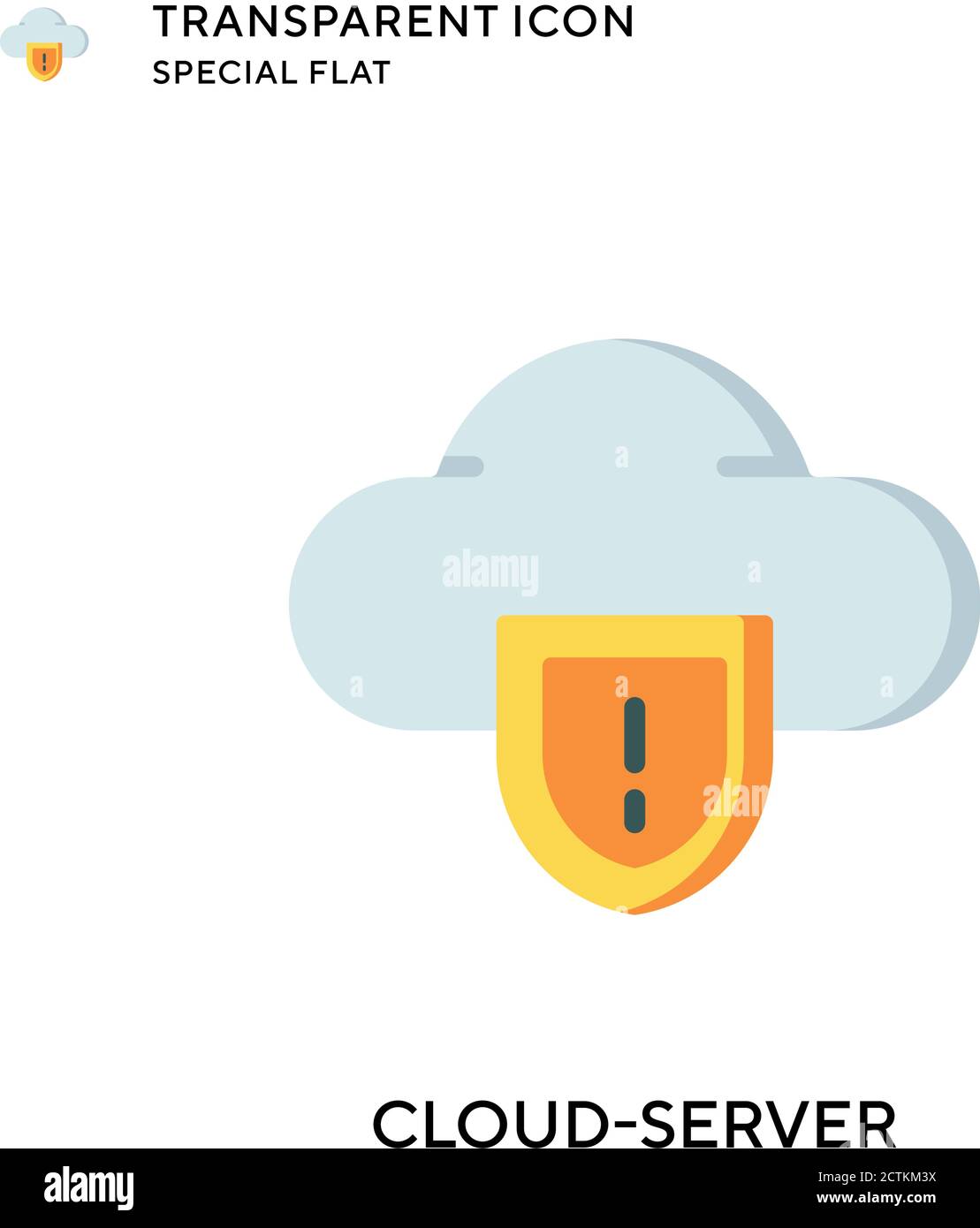 Cloud-server vector icon. Flat style illustration. EPS 10 vector. Stock Vector