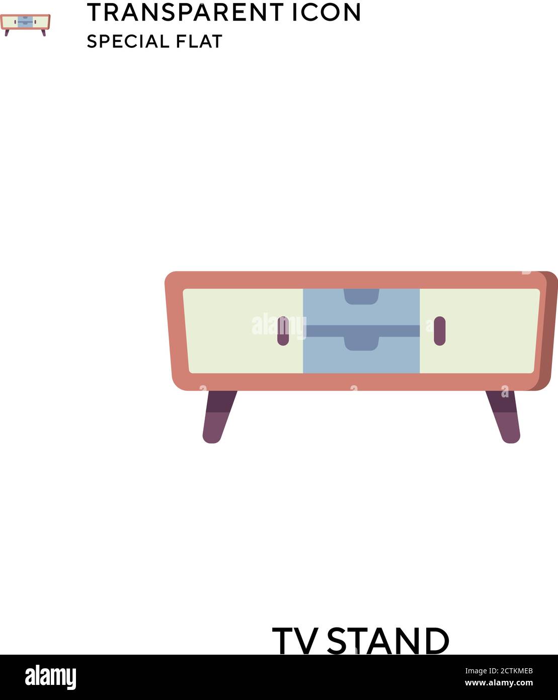 Tv stand vector icon. Flat style illustration. EPS 10 vector. Stock Vector