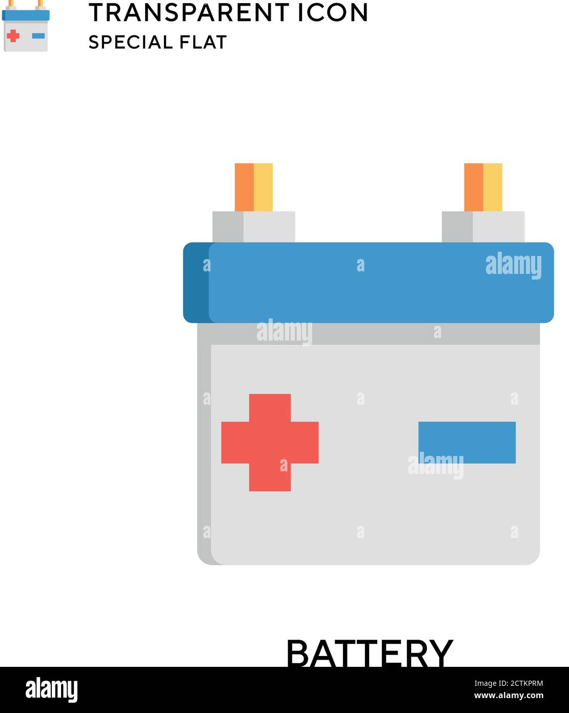 Battery vector icon. Flat style illustration. EPS 10 vector. Stock Vector