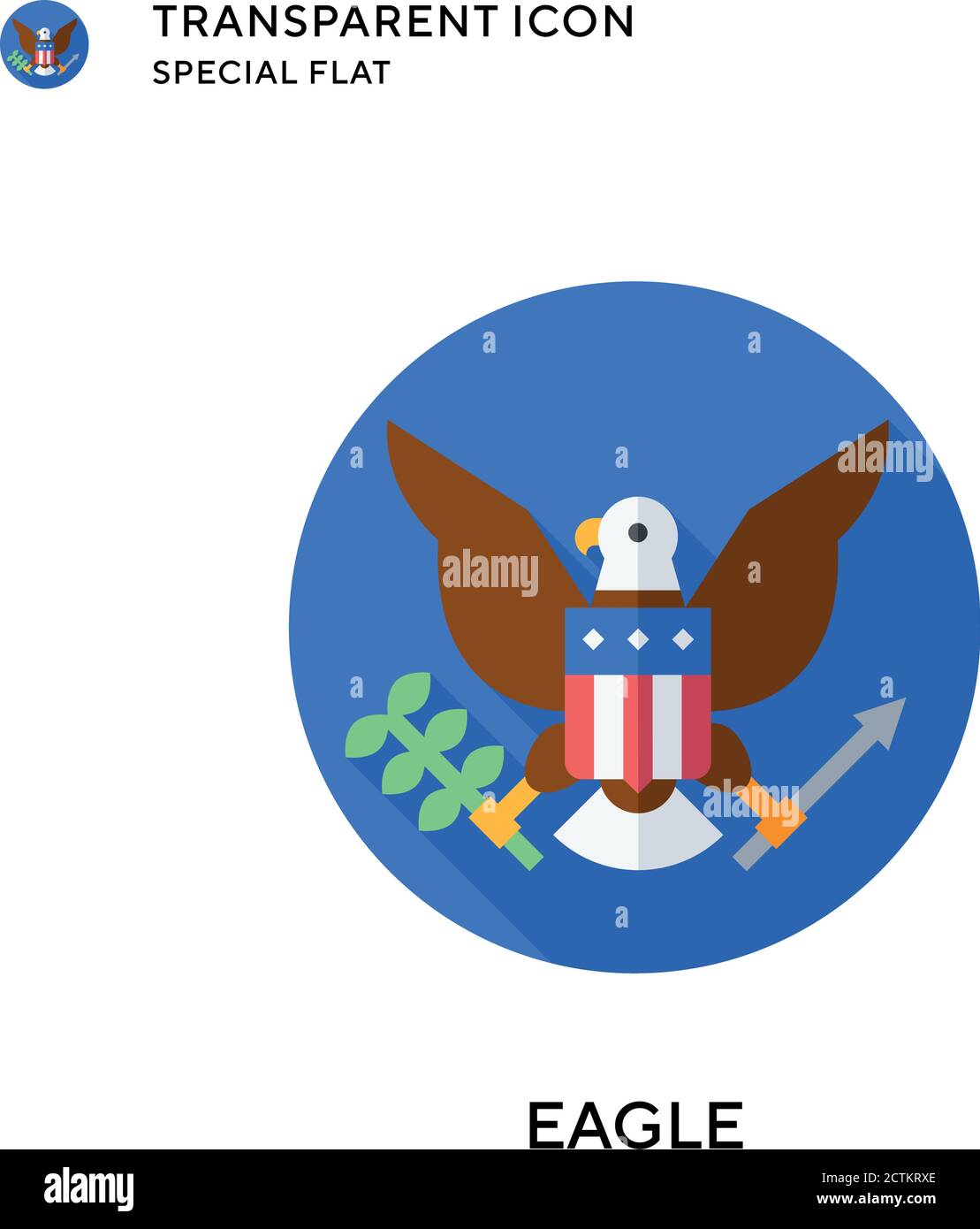 Eagle vector icon. Flat style illustration. EPS 10 vector. Stock Vector