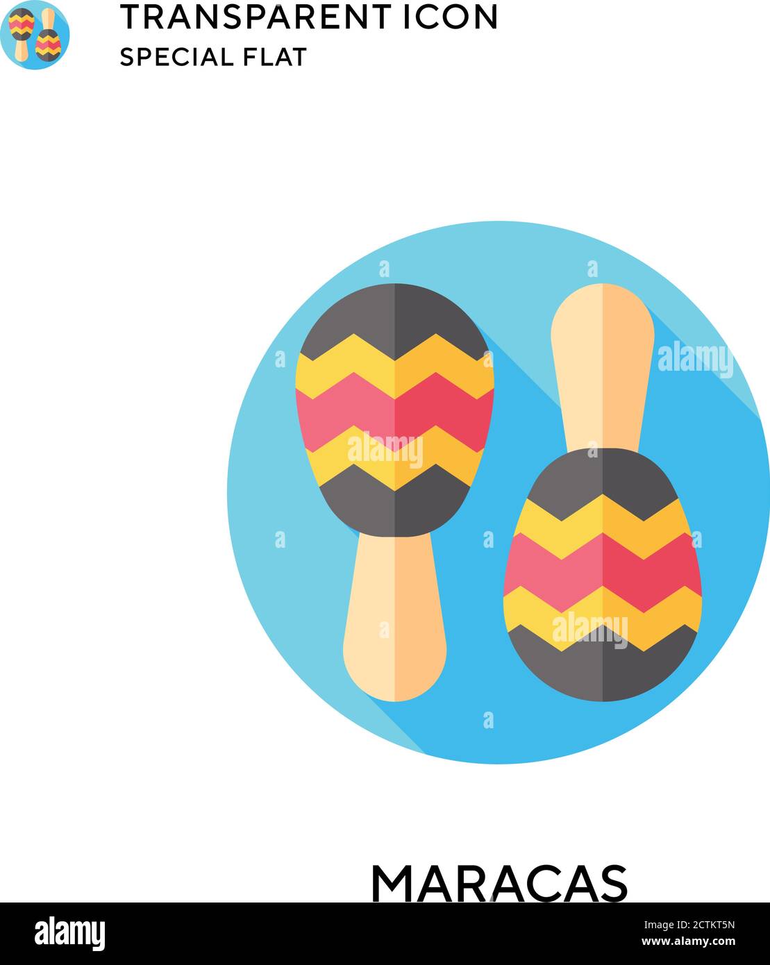 Maracas vector icon. Flat style illustration. EPS 10 vector. Stock Vector