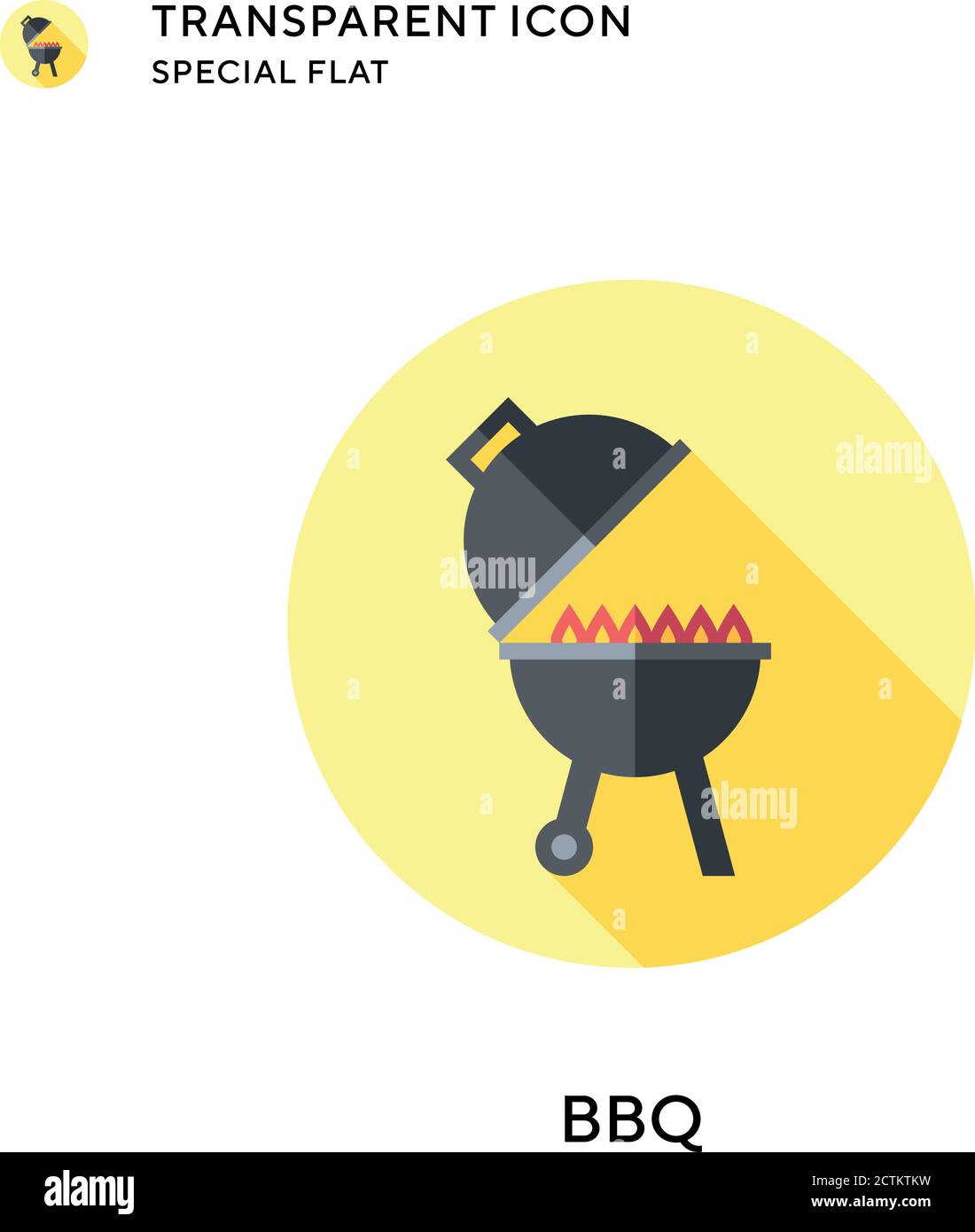 Bbq vector icon. Flat style illustration. EPS 10 vector. Stock Vector