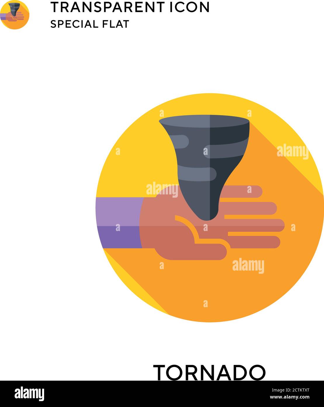Tornado vector icon. Flat style illustration. EPS 10 vector. Stock Vector