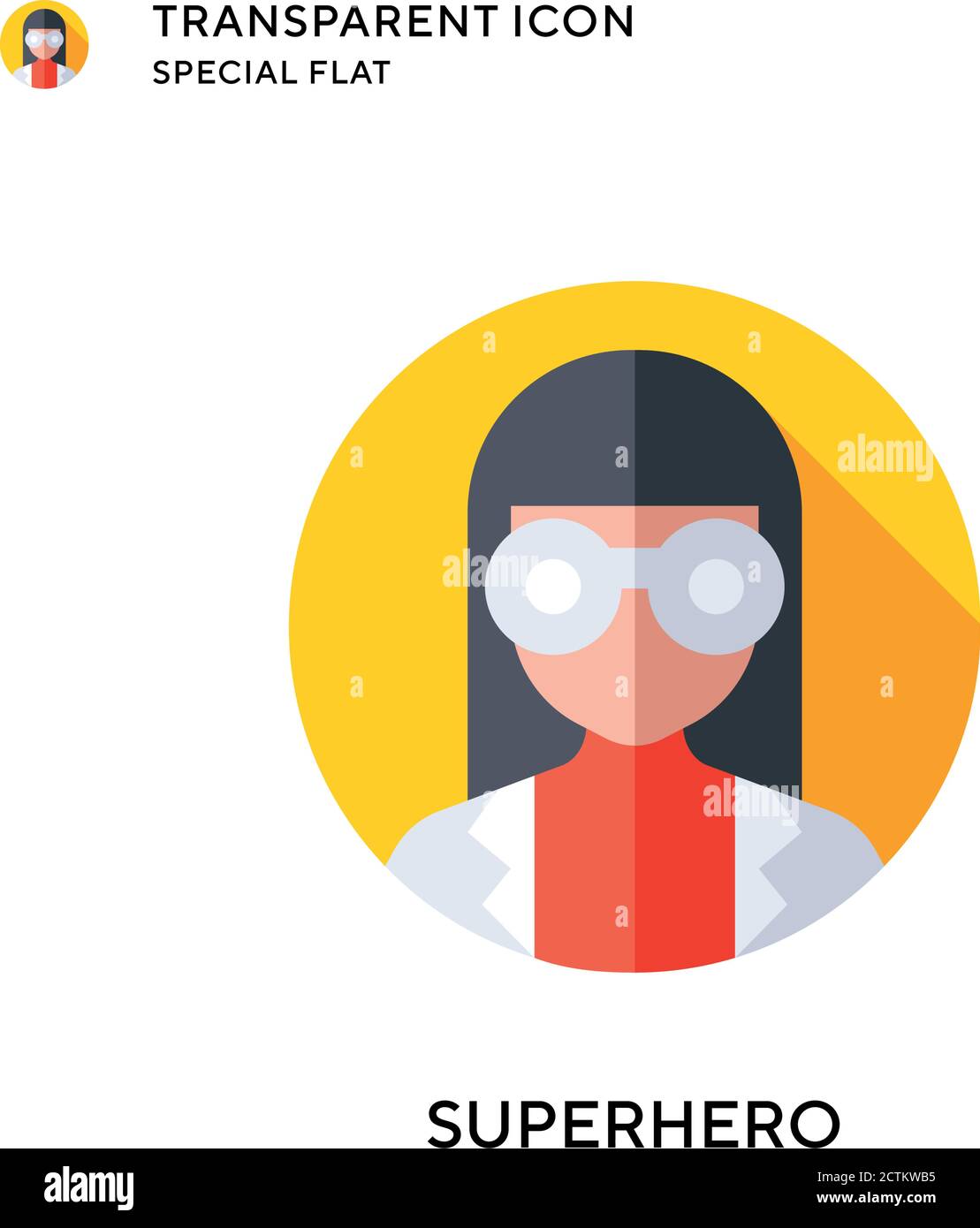 Superhero vector icon. Flat style illustration. EPS 10 vector. Stock Vector