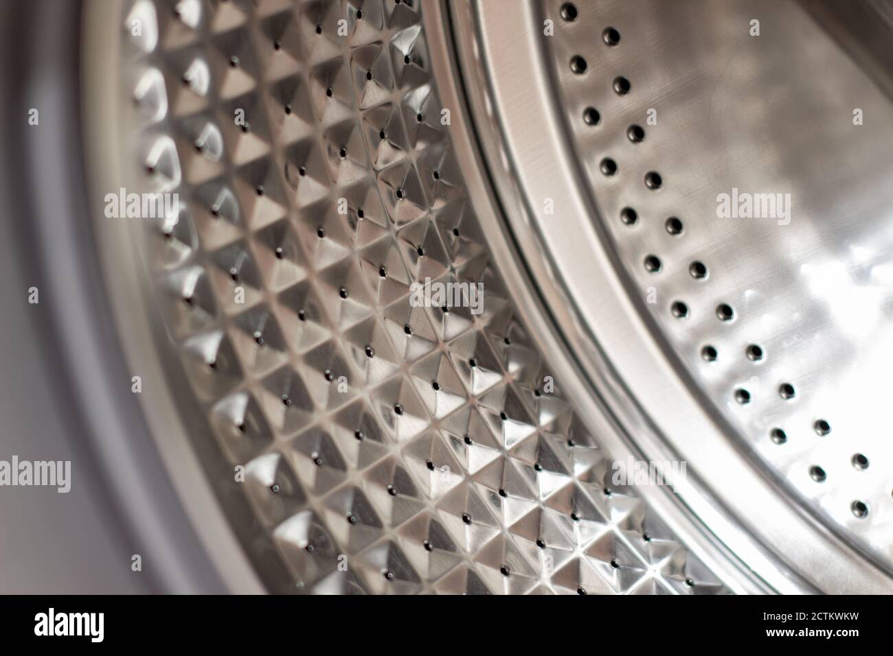 Drum of washing machine dry and clean closeup.Washing Dryer Machine
