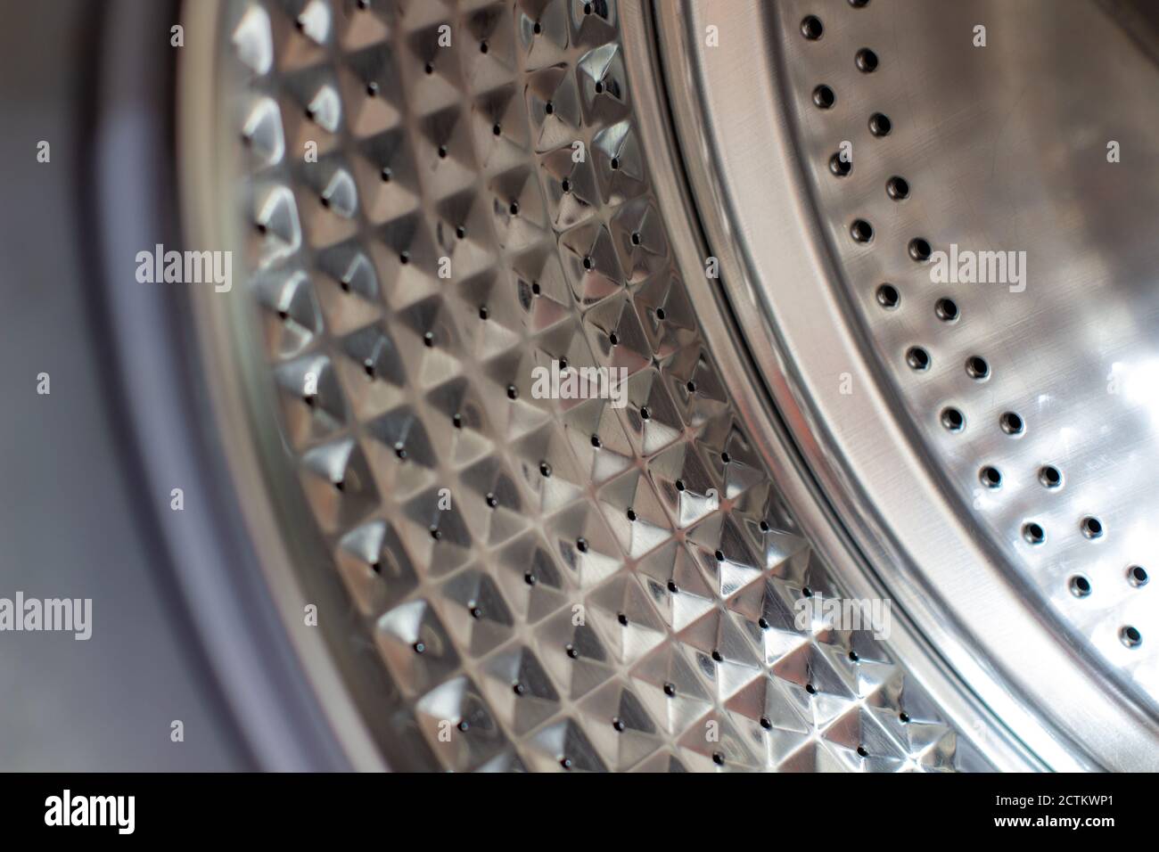 Drum of washing machine dry and clean closeup.Washing Dryer Machine